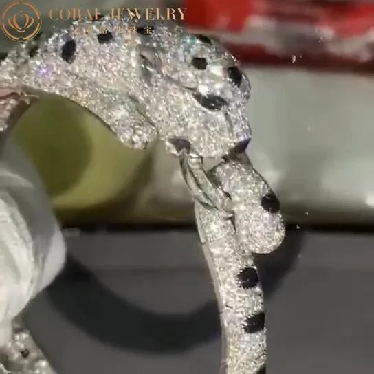 Cartier HP601197 Panthère De Cartier Bracelet 18k White Gold Onyx Emeralds and Diamonds 5