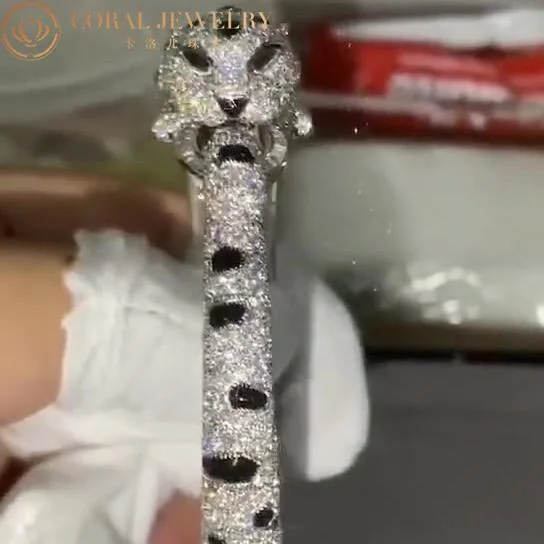 Cartier HP601197 Panthère De Cartier Bracelet 18k White Gold Onyx Emeralds and Diamonds 4