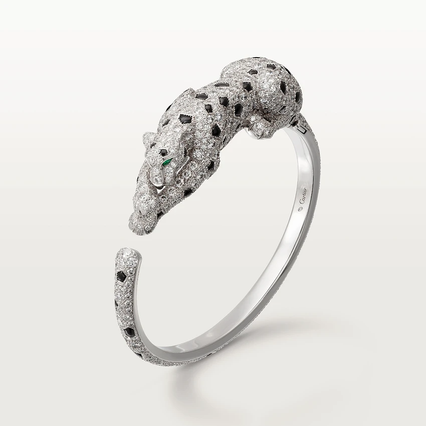 Cartier Panthère De H6019717 Cartier Bracelet 18k White Gold Emerald Onyx Diamonds 1
