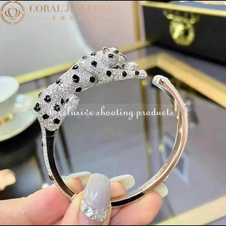 Cartier Panthère De H6019717 Cartier Bracelet 18k White Gold Emerald Onyx Diamonds 7