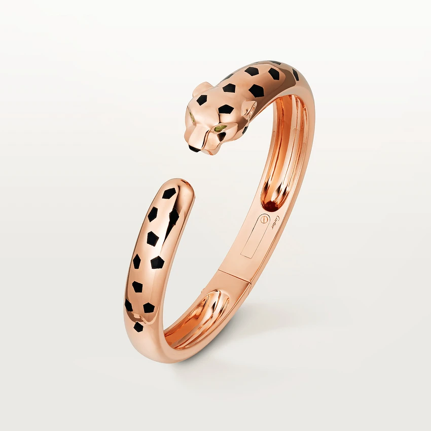 Cartier Panthère De N6715317 Cartier Bracelet 18K Rose Gold Black Lacquer. Tsavorite Garnets Onyx 1