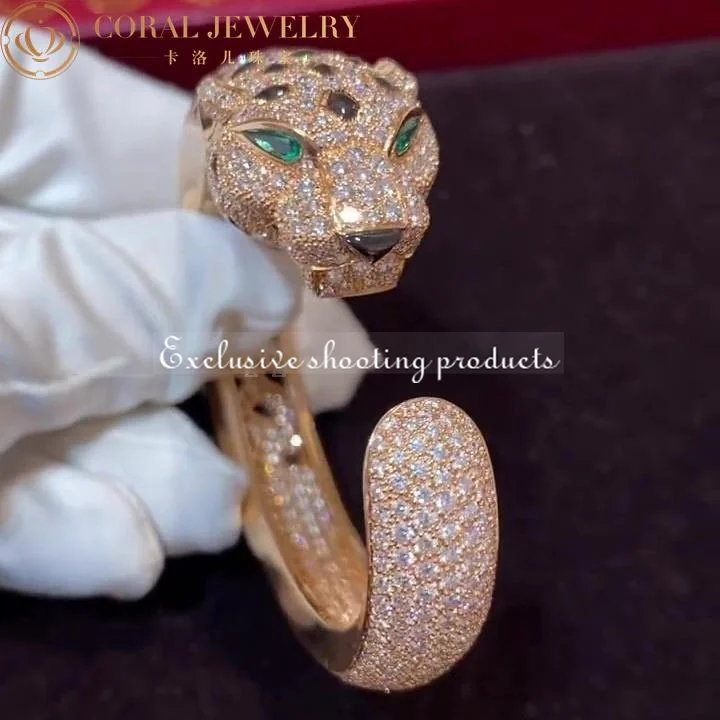 Cartier Panthère De H6013017 Cartier Bracelet 18K Gold Diamond Onyx Emerald 5