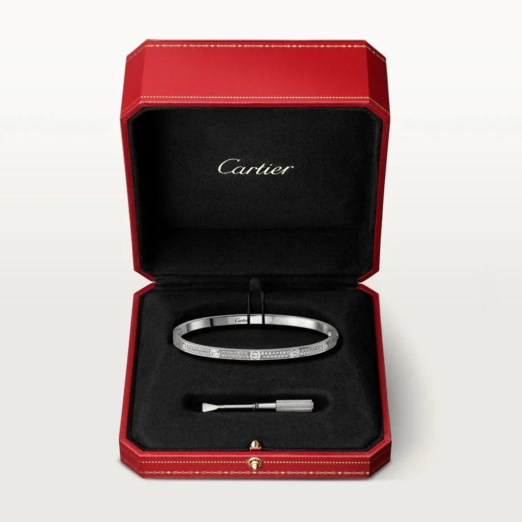 Cartier Love Bracelet N6710817 Small Model Paved Diamonds White Gold 10