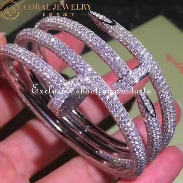 Cartier Juste Un Clou Cuff H6004717 Bracelet White Gold Diamonds 4