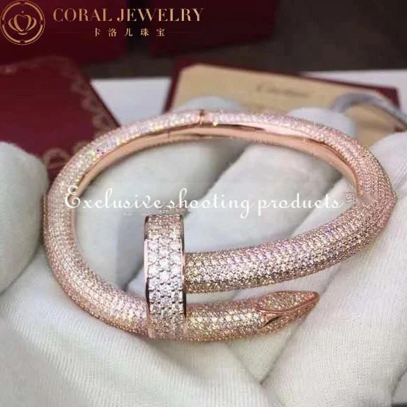 Cartier HP601192 Juste Un Clou Bracelet Large Model White Gold Diamonds Bracelet 6
