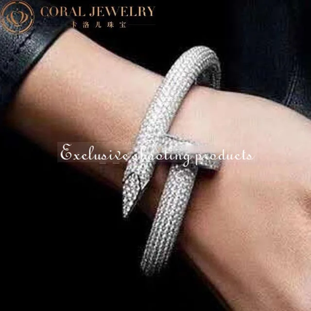 Cartier HP601192 Juste Un Clou Bracelet Large Model White Gold Diamonds Bracelet 5