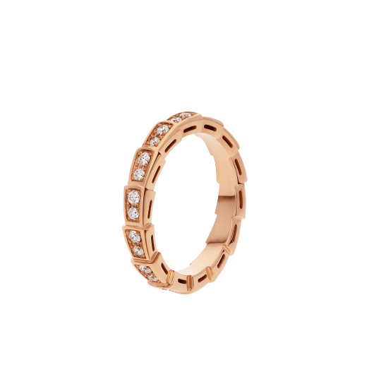 Bulgari 349719 Serpenti Viper band ring in 18 kt white gold set with demi pavé diamonds 1