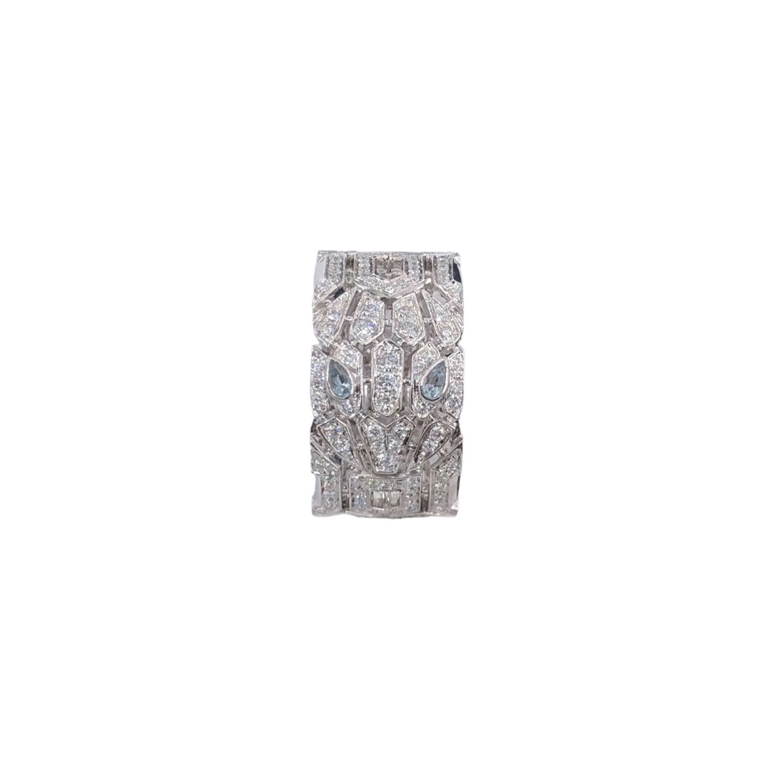 Bulgari AN857663 Serpenti Seduttori white Gold Diamond and Aquamarine Ring 1