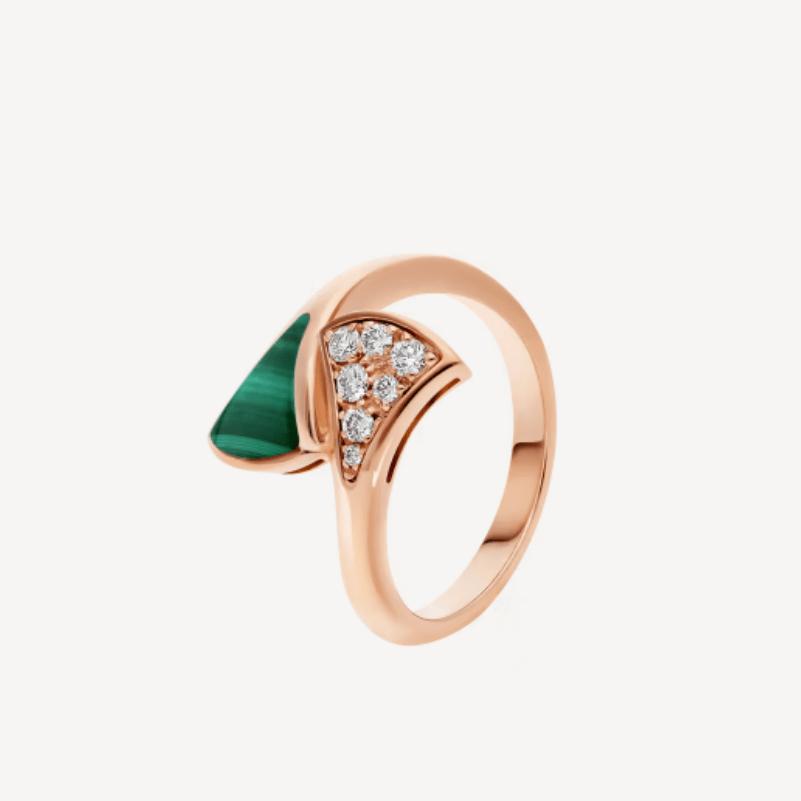 Bulgari Divas? Dream 356448 Ring Rose Gold Diamonds Malachite 1