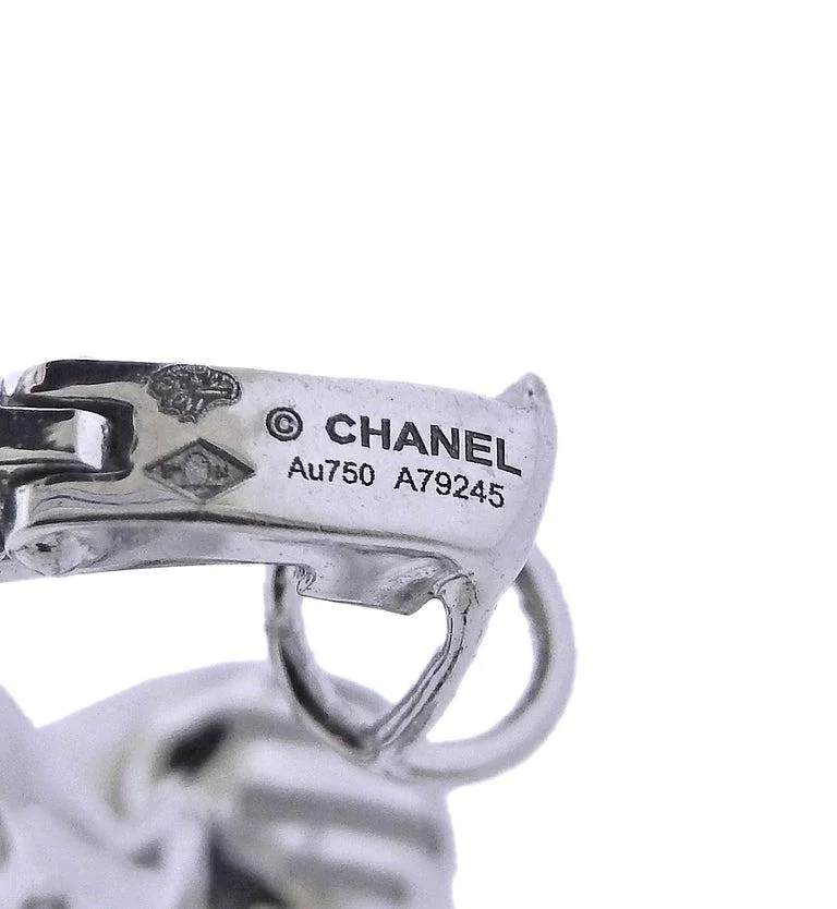 Chanel Comète Perlée Ear J11690 Cuff 18k White Gold Diamonds Cultured Pearls 3
