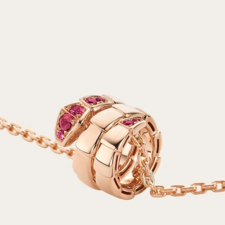 Bulgari Serpenti Viper 357796-Rubies pendant necklace in 18 kt Rose gold set with Rubies Chinese New Year Special Edition 4