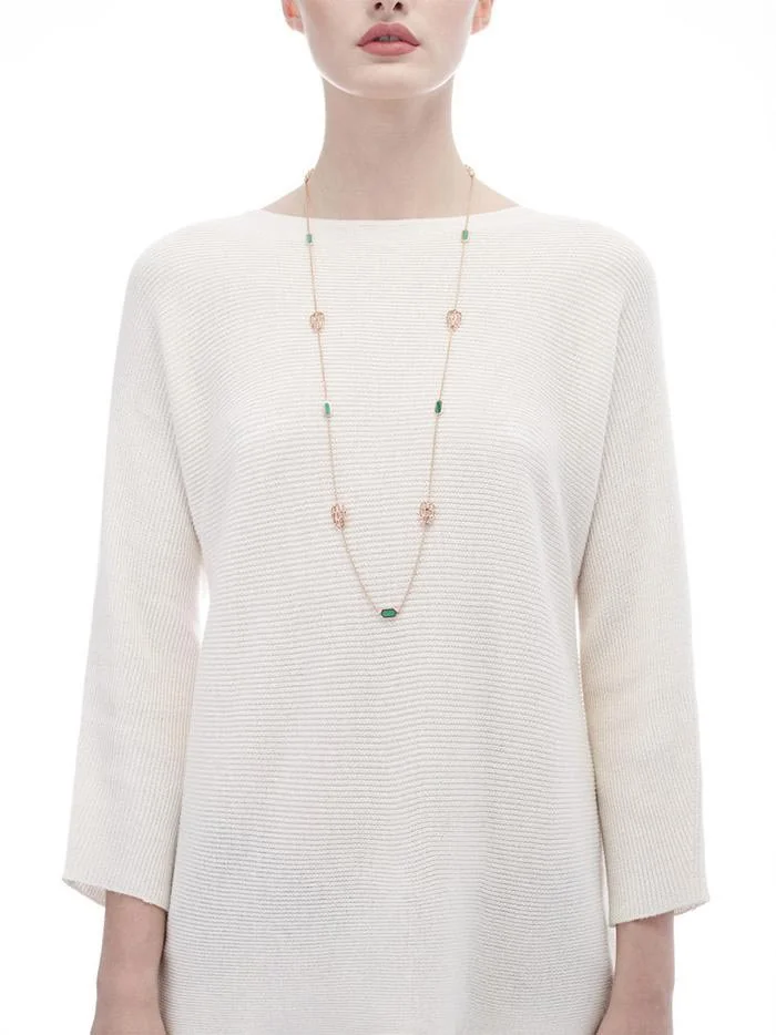 Bulgari Serpenti 352677 Openworked rose gold and malachite long necklace 8