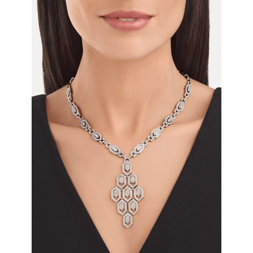 Bulgari Serpenti 353843 Necklace in 18 kt white gold and pavé diamonds 3