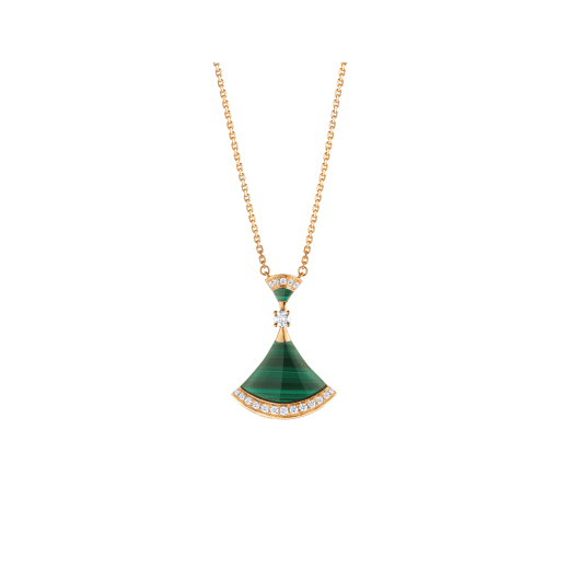 Bulgari Divas? Dream 358127 Necklace Yellow Gold Malachite and Diamonds 1