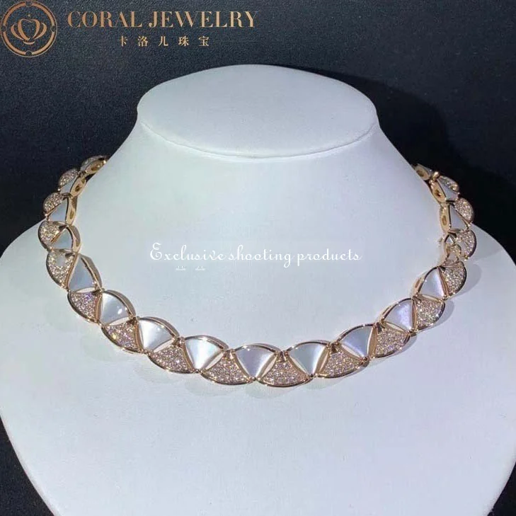 Bulgari Divas? Dream 354091 Necklace Rose Gold with Mother-of-pearl and Diamonds High Jewelry 12