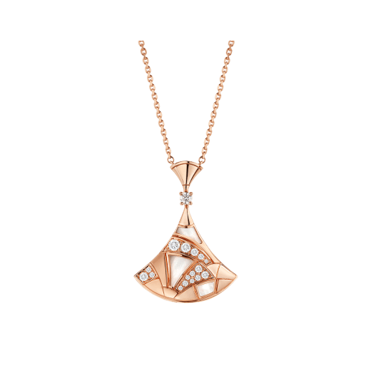 Bulgari Divas? Dream 350065 Necklace Rose Gold with Mother-of-pearl and Diamonds 1