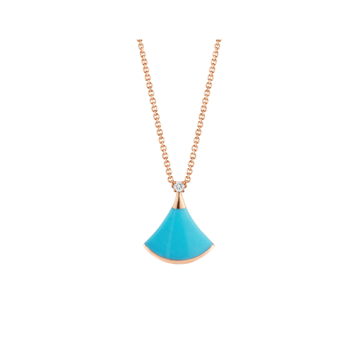 Bulgari Divas? Dream 350584 Necklace Rose Gold Turquoise and Diamonds 1