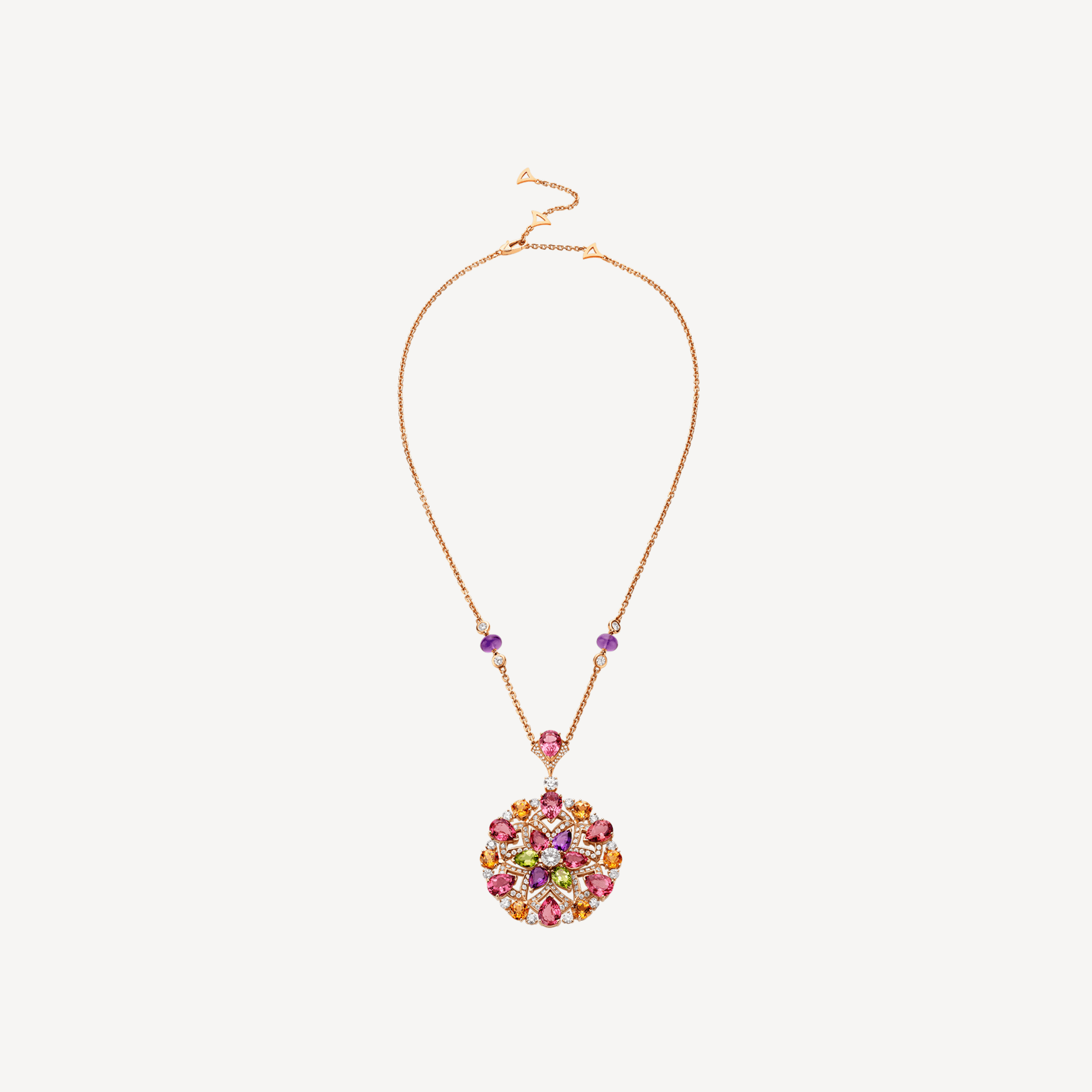 Bulgari Divas? Dream 355907 Necklace Rose Gold Set with Coloured Gemstones and Pav� Diamonds 1