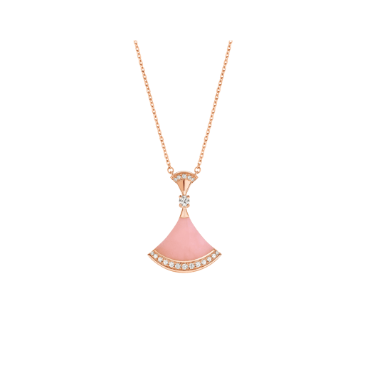 Bulgari Divas? Dream 354340 Necklace Rose Gold Pink Opal and Diamonds 1