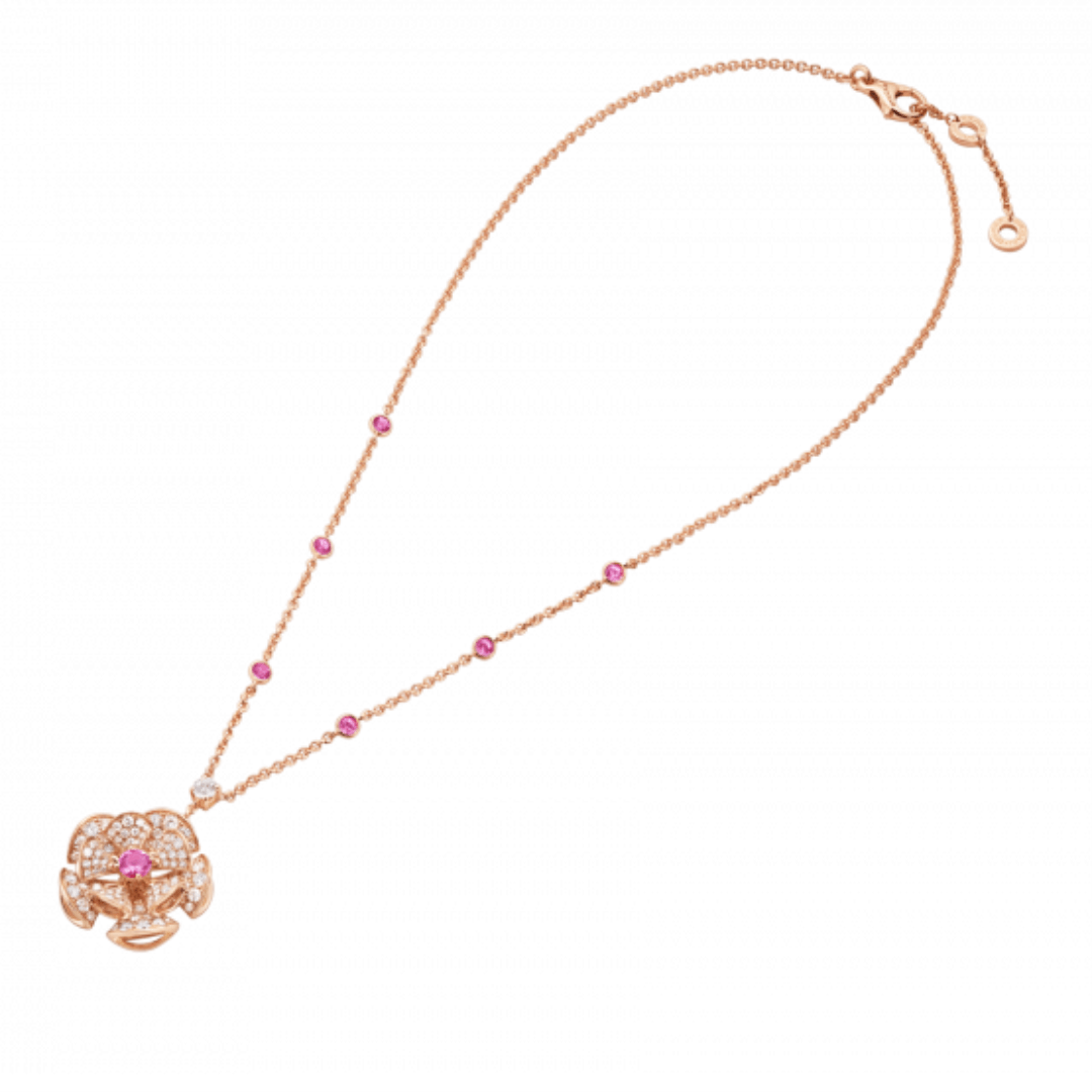 Bulgari Divas? Dream 352628 Necklace Rose Gold Set Diamonds and Sapphire CL857523 1