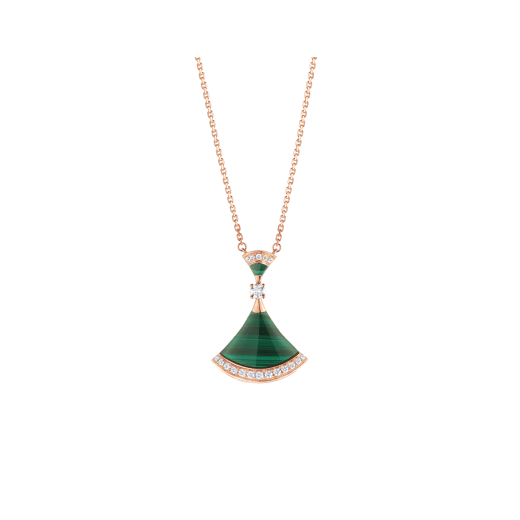 Bulgari Divas? Dream 351143 Necklace Rose Gold Malachite and Diamonds 1
