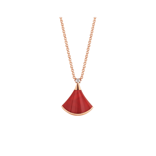 Bulgari Divas? Dream 350583 Necklace Rose Gold Carnelian and Diamonds 1
