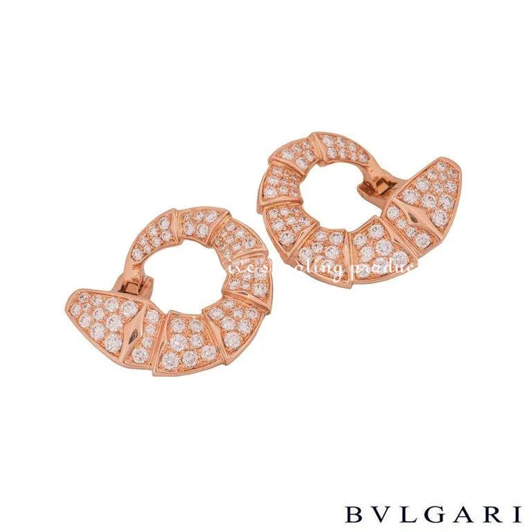 Bulgari Serpenti 354702-WG-1-1 Rose Gold Diamond Earrings 3