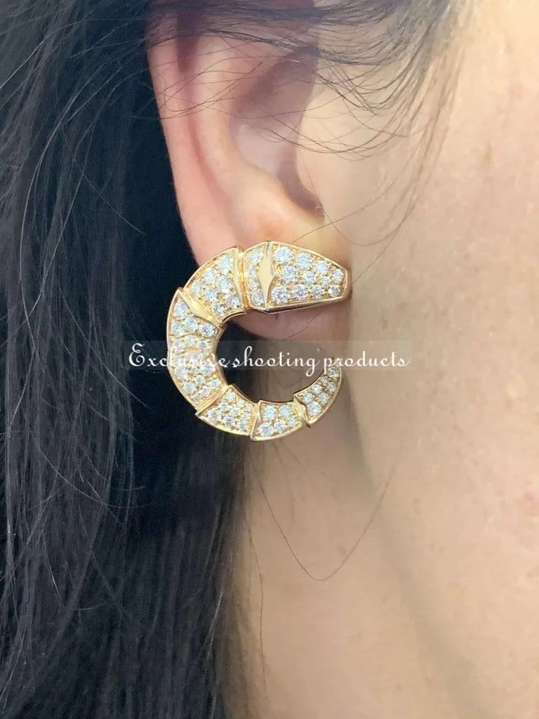 Bulgari Serpenti 354702-WG-1-1 Rose Gold Diamond Earrings2