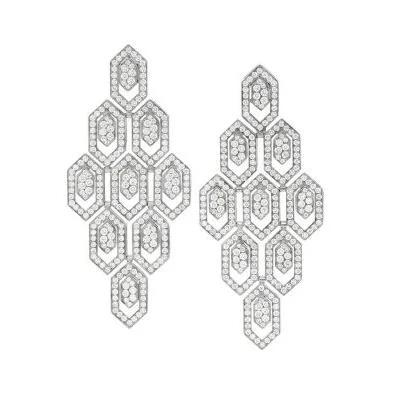 Bulgari Serpenti 353844 18 kt white gold earrings set with pavé diamonds OR857753 1