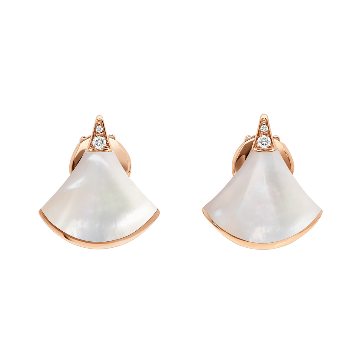 Bulgari Divas Dream 352600 Earrings Rose Gold Diamonds with Mother of Pearl 1