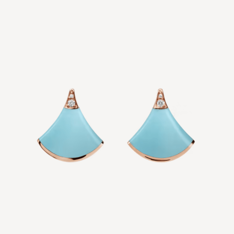 Bulgari Divas 353036 Dream Earrings Rose Gold Diamonds with Turquoise 1