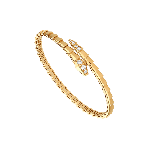 Bulgari 357830 Serpenti Viper 18 kt yellow gold bracelet set with demi-pavé diamonds 1