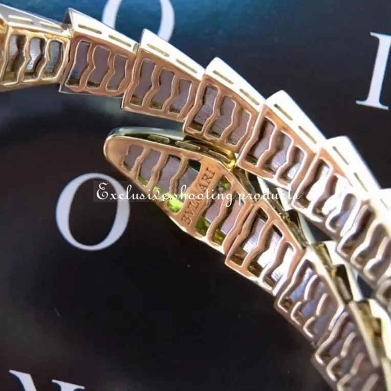 Bulgari Serpenti BR856158 Demi Pave Diamond Peridot 18k Yellow Gold Bracelet 6