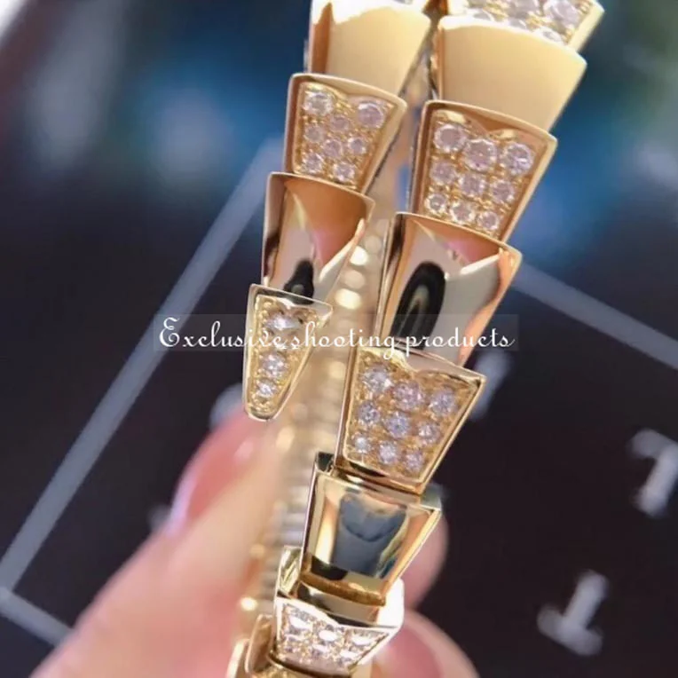 Bulgari Serpenti BR856158 Demi Pave Diamond Peridot 18k Yellow Gold Bracelet 5