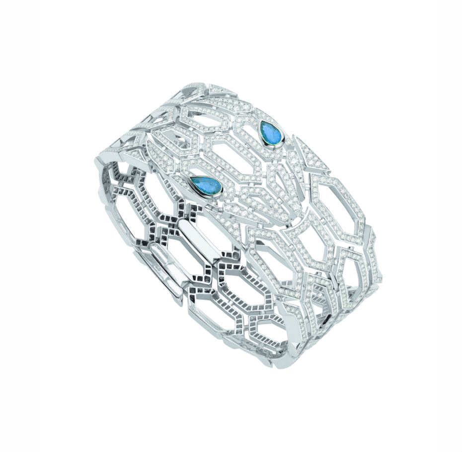 Bulgari Serpenti 352753 Bracelet White Gold Diamond And Aquamarine 1