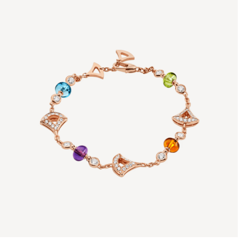 Bulgari 355614 Divas? Dream Bracelet Rose Gold With Amethyst Blue Topaz Citrine quartz Peridot Bracelet 1