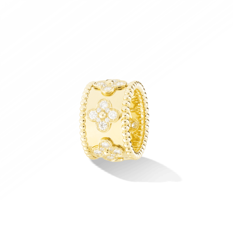 Van Cleef & Arpels VCARO3Y700 ring Perlée clovers Yellow gold Diamond ring 1