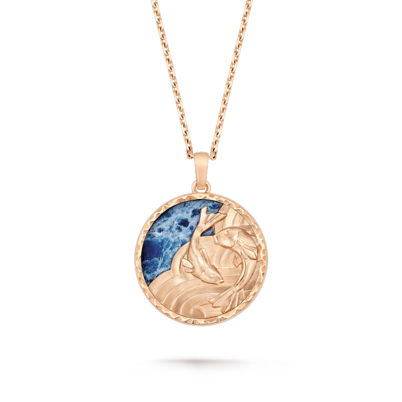 Van Cleef & Arpels VCARP9RG00 Zodiaque long necklace Piscium (Pisces) Rose gold Sodalite 1