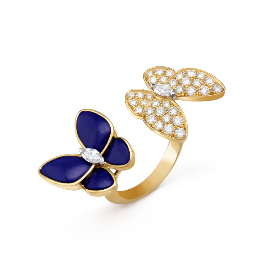 Van Cleef & Arpels VCARP3DN00 Two Butterfly Between the Finger ring Yellow gold Diamond Lapis Lazuli ring 1