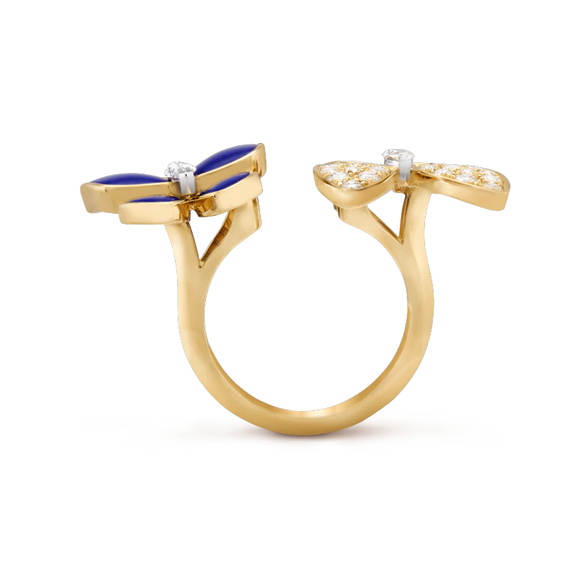 Van Cleef & Arpels VCARP3DN00 Two Butterfly Between the Finger ring Yellow gold Diamond Lapis Lazuli ring 8
