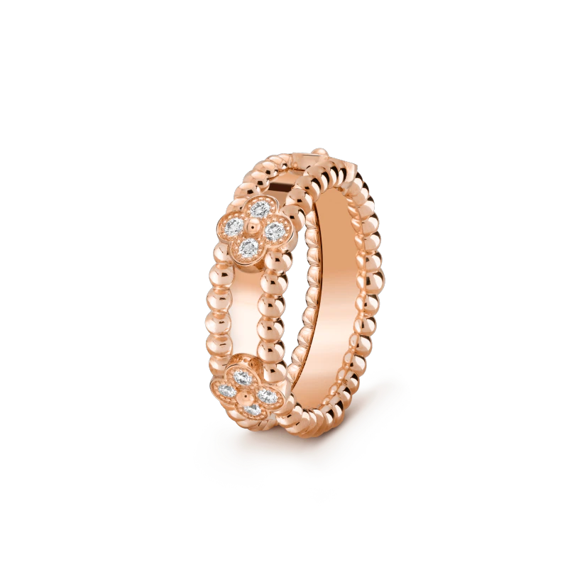Van Cleef & Arpels VCARP6ML00 Perlée sweet clovers ring Rose gold Diamond ring 1