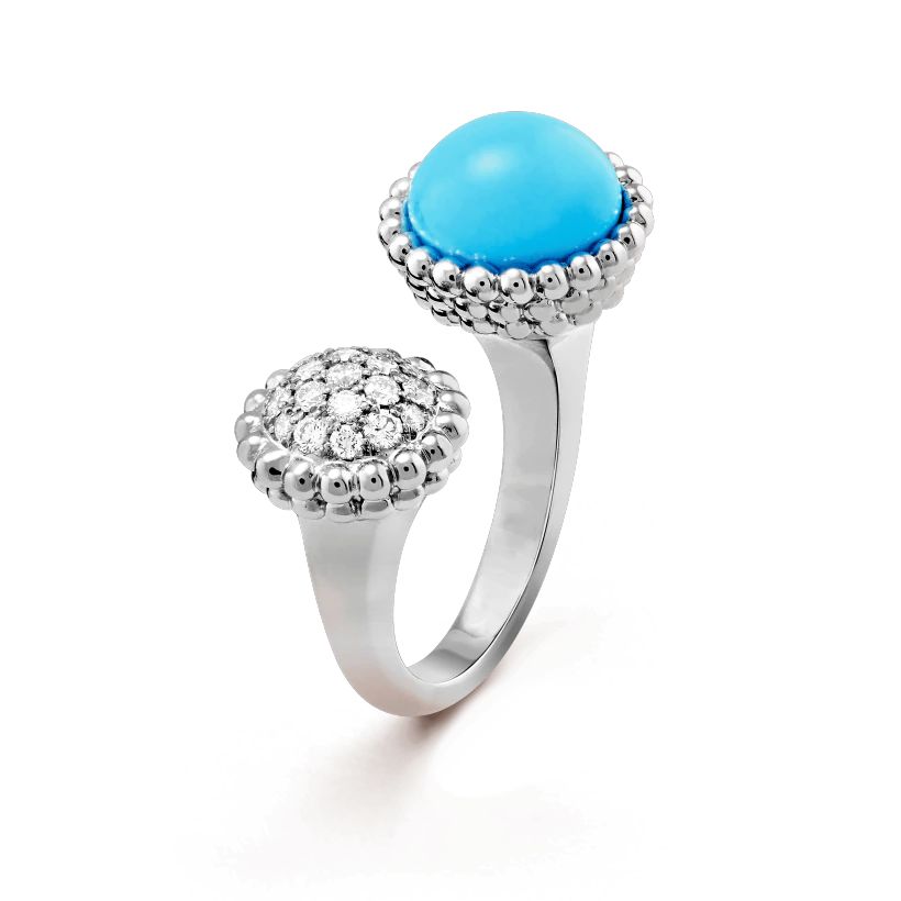 Van Cleef & Arpels VCARO9SW00 Perlée couleurs Between the Finger ring White gold Diamond Turquoise ring 1