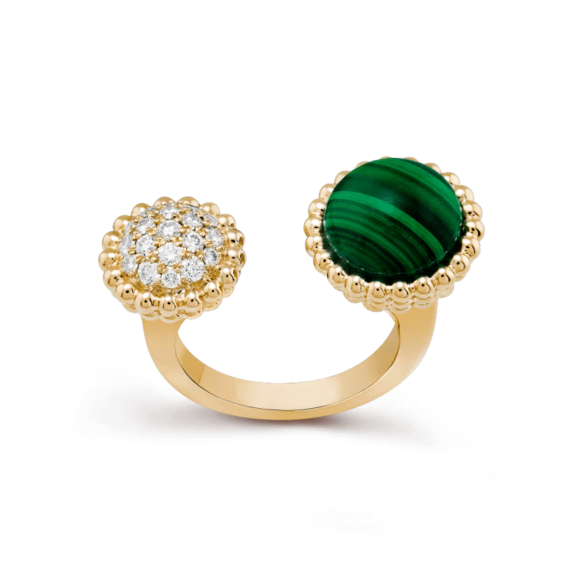 Van Cleef & Arpels VCARO9SU00 ring Perlée couleurs Between the Finger Yellow gold Diamond Malachite ring 8