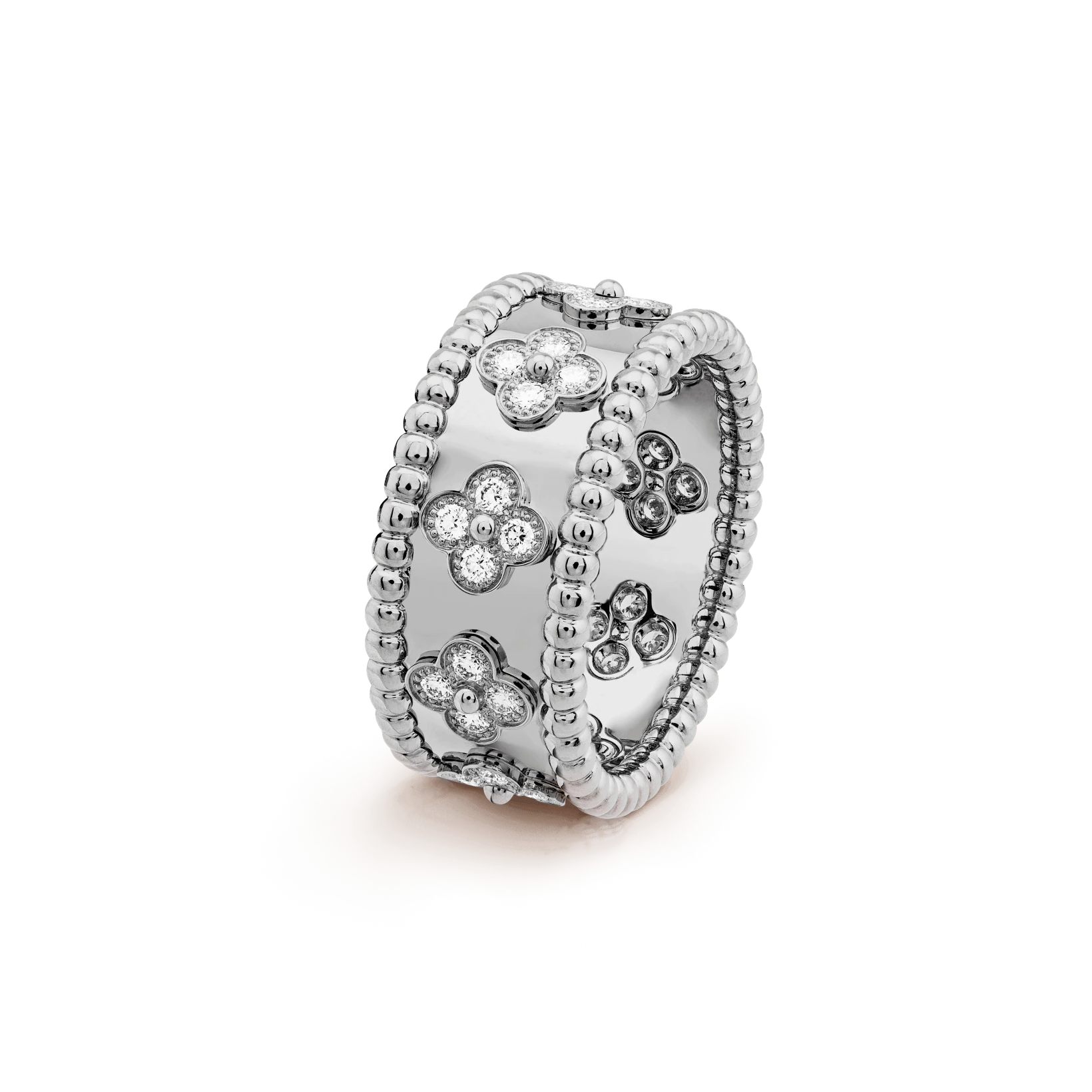 Van Cleef & Arpels VCARO9LP00 ring Perlée clovers White gold Diamond ring 1