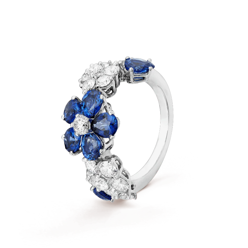 Van Cleef & Arpels VCARP05700 Folie des Prés ring White gold Diamond Sapphire ring 1