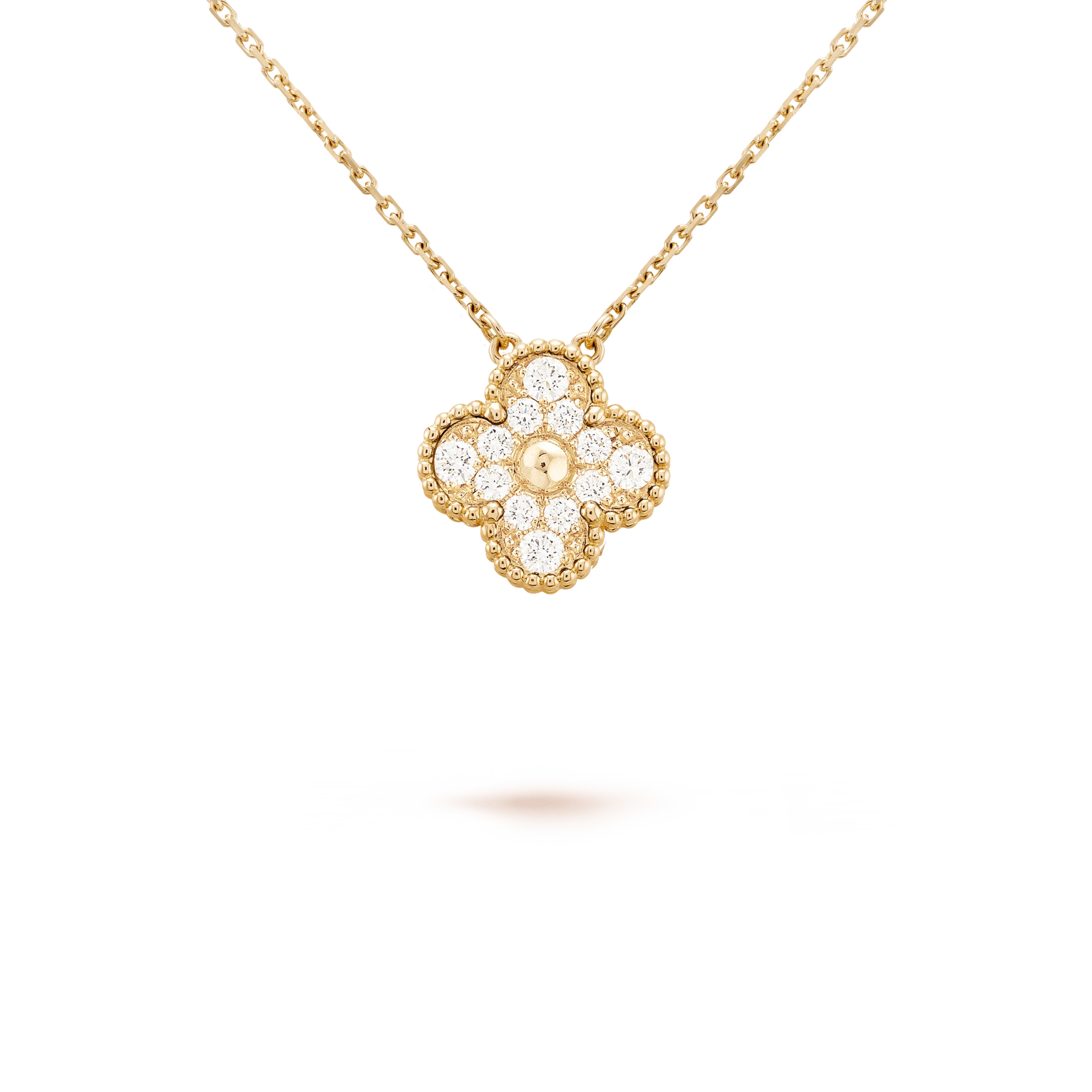 Van Cleef & Arpels VCARA45300 Vintage Alhambra pendant Yellow gold Diamond Necklaces 1