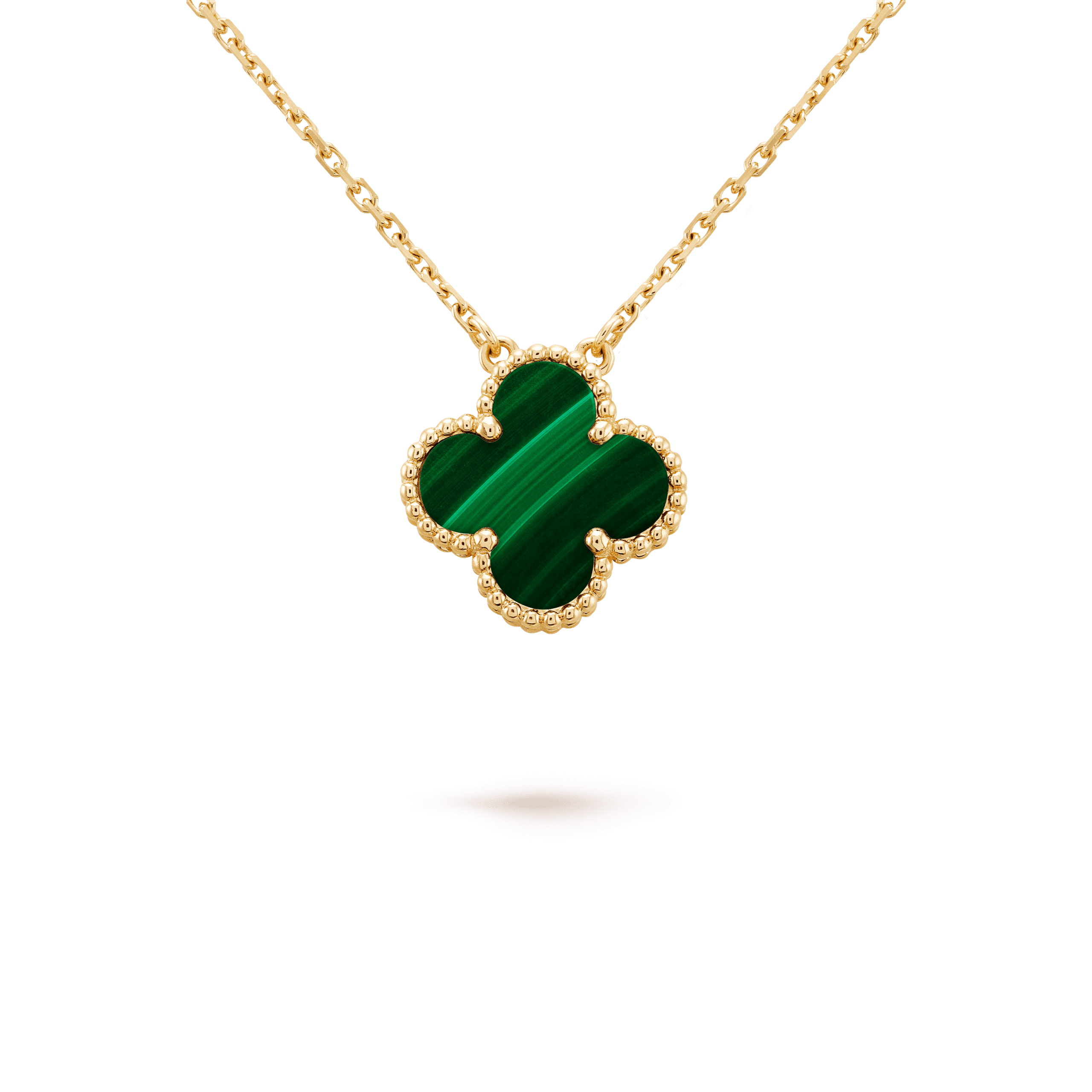 Van Cleef & Arpels VCARO9VA00 Vintage Alhambra pendant Yellow gold Malachite Necklace 1