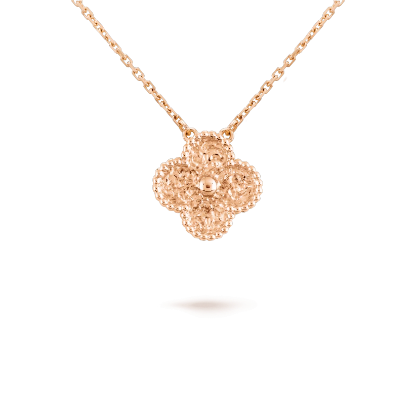 Van Cleef & Arpels VCARN9ZS00 Vintage Alhambra Pendant 18k Rose Gold Necklaces 1