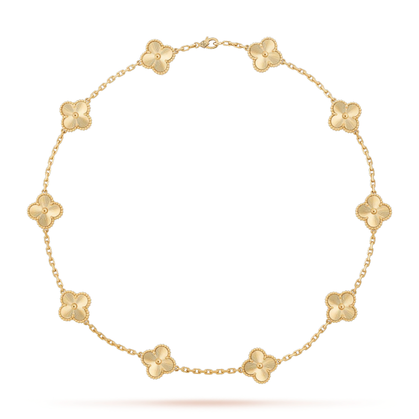Van Cleef & Arpels VCARP3JJ00 Vintage Alhambra Necklace 10 Motifs Yellow Gold Necklace 1