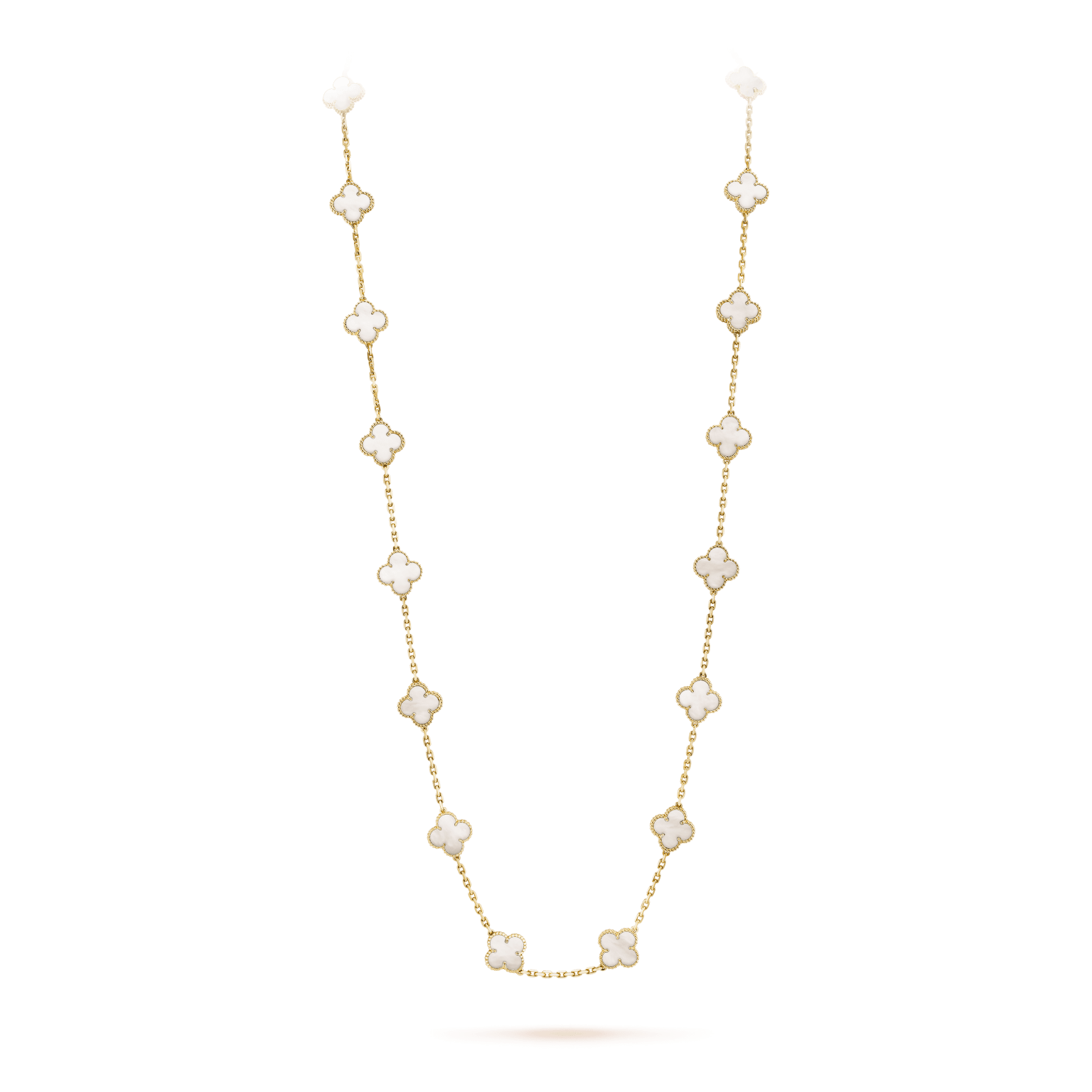 Van Cleef & Arpels VCARA42100 necklace Vintage Alhambra long 20 motifs Yellow gold Mother-of-pearl necklace 1